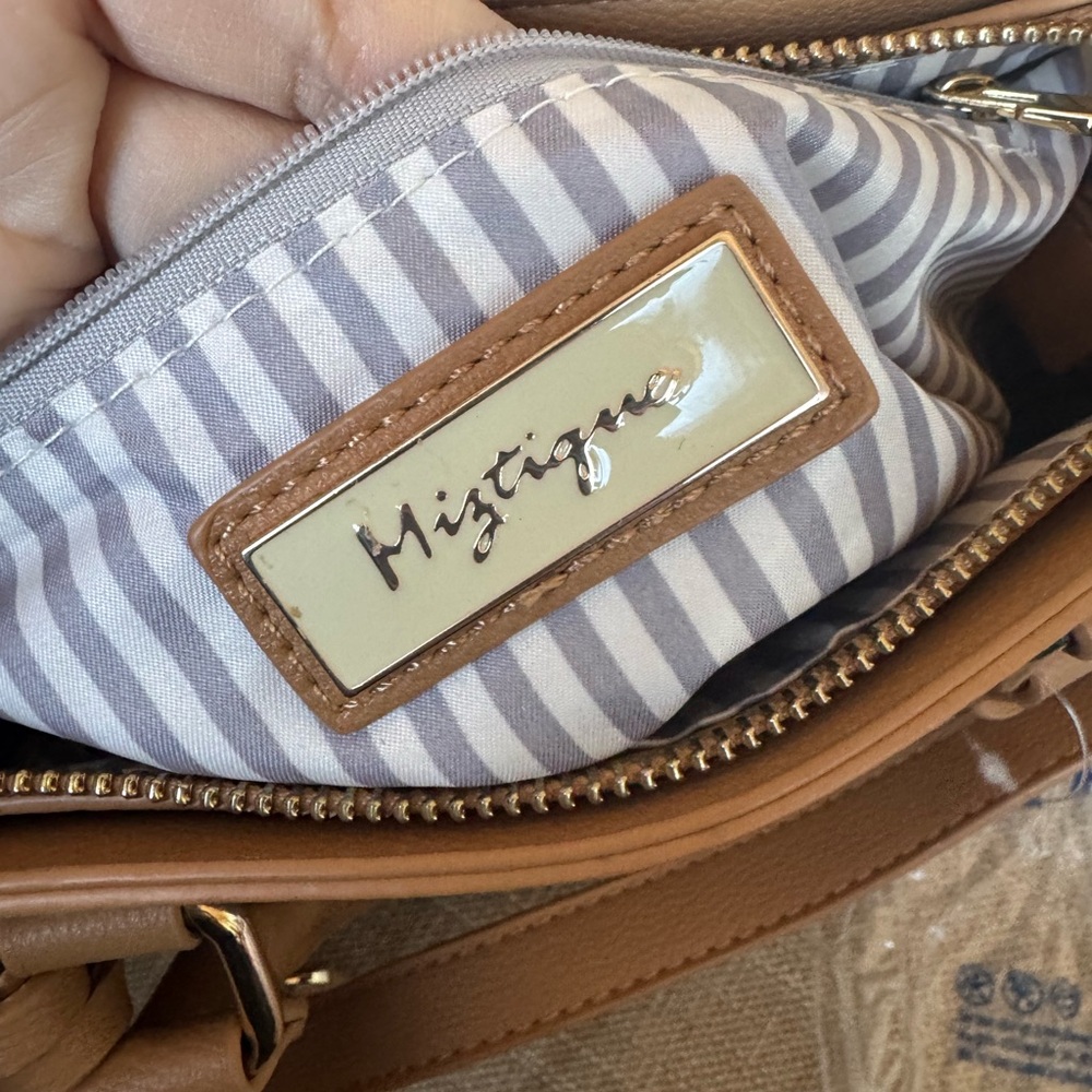 Miztique tan satchel crossbody bag new - Picture 10 of 14